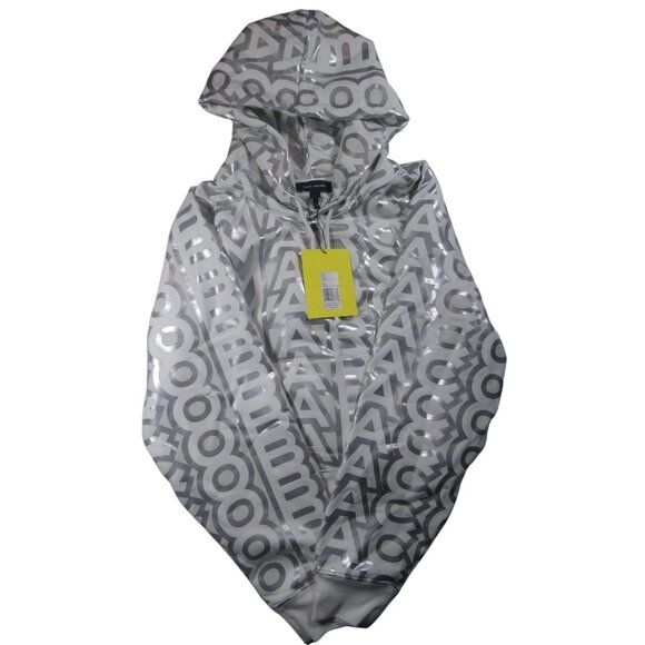 Marc Jacobs Women's Monogram Cropped Hoodie and Pants 2 PC Set Silver White Size - Picture 13 of 16